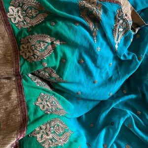 Ombré Saree sari Indian wear embroidered material salwar kameez anarkali